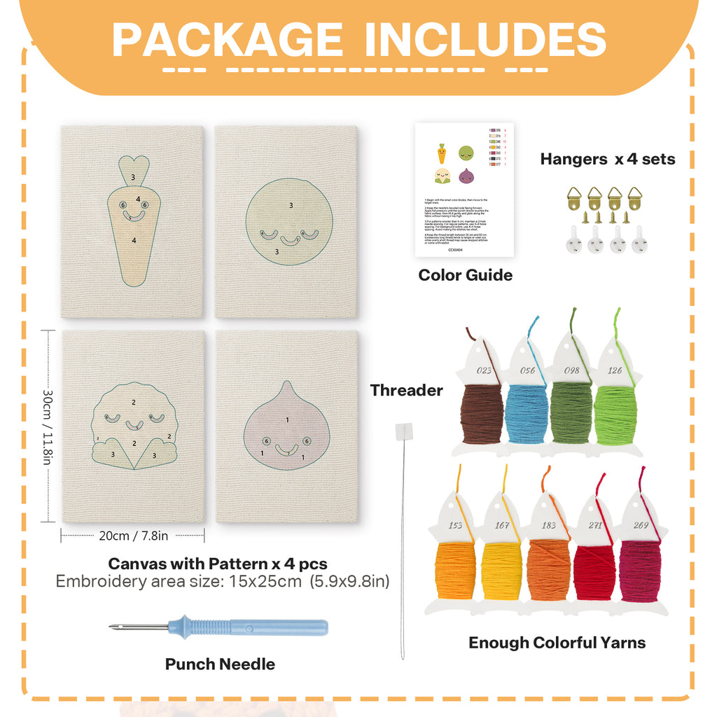 Fruits & Vegetables 33 | Mini Punch Needle Kit