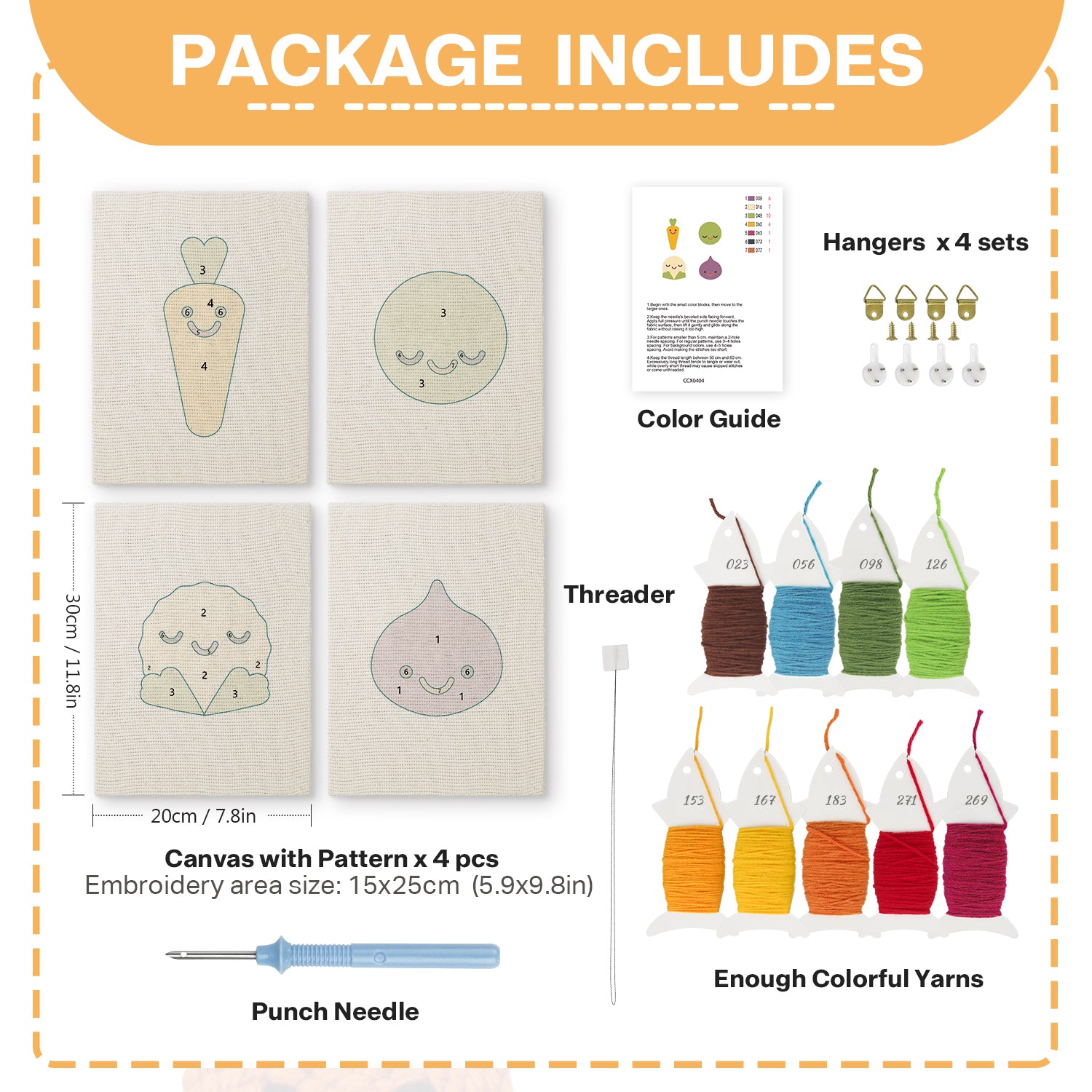 Fruits & Vegetables 33 | Mini Punch Needle Kit