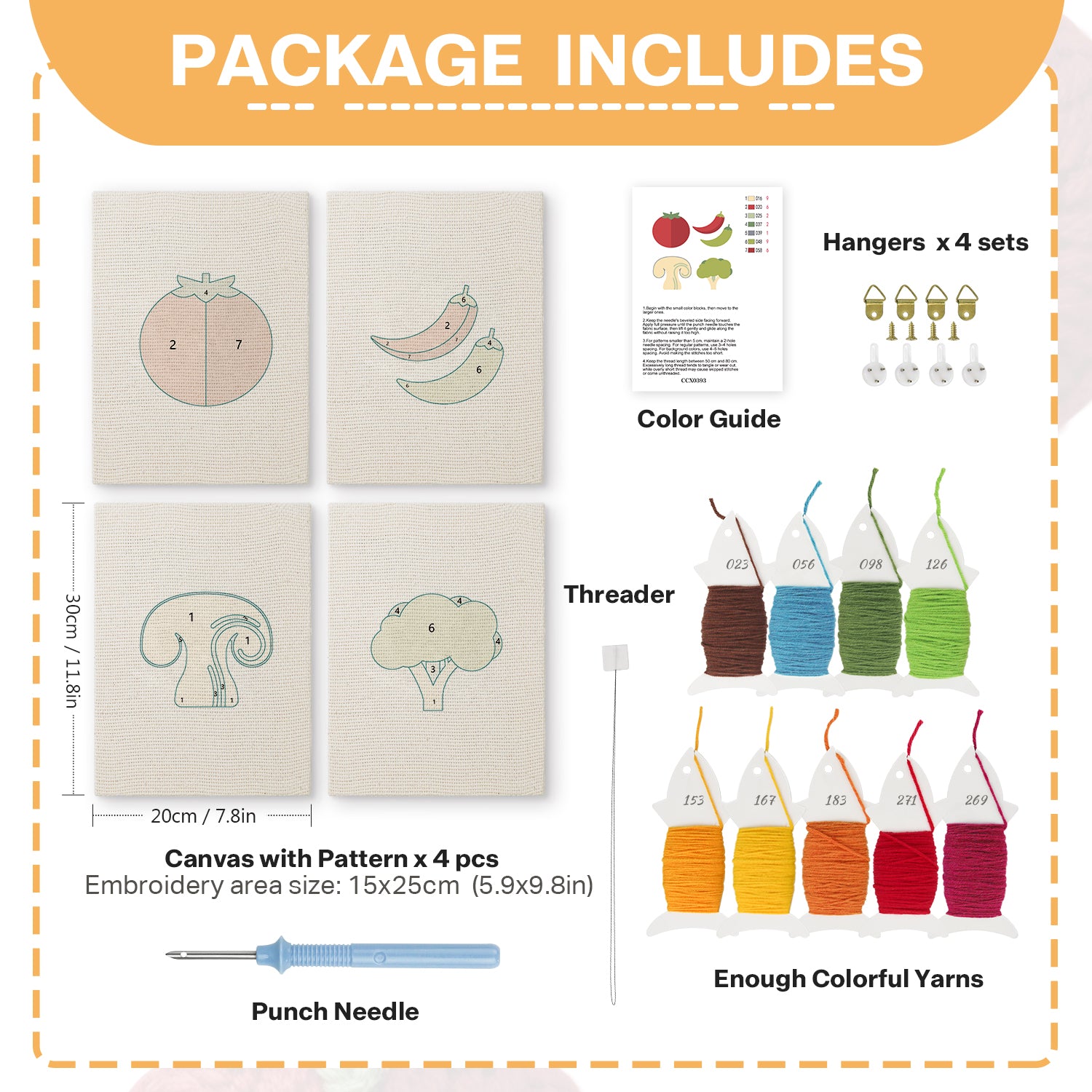 Fruits & Vegetables 29 | Mini Punch Needle Kit