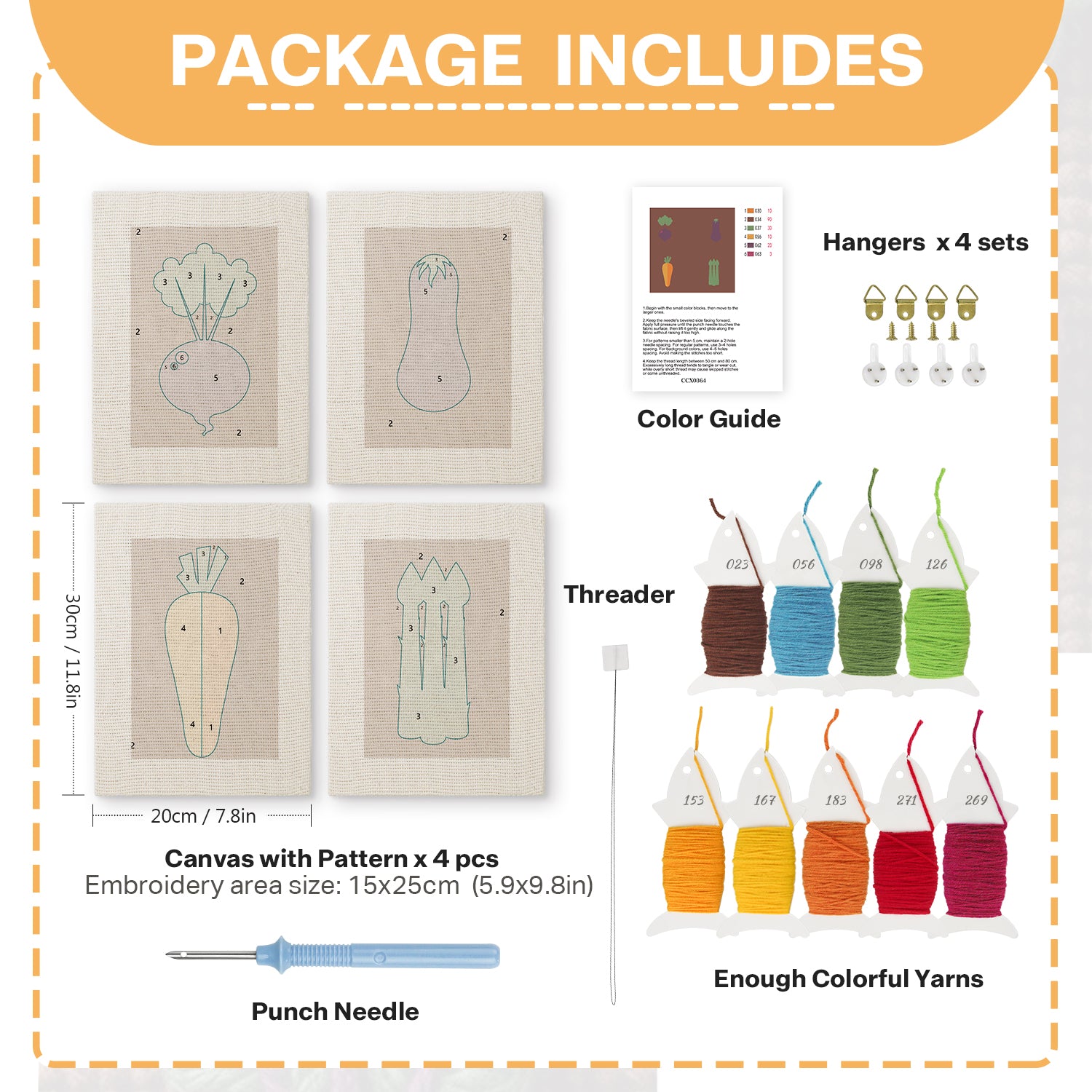 Fruits & Vegetables 10 | Mini Punch Needle Kit