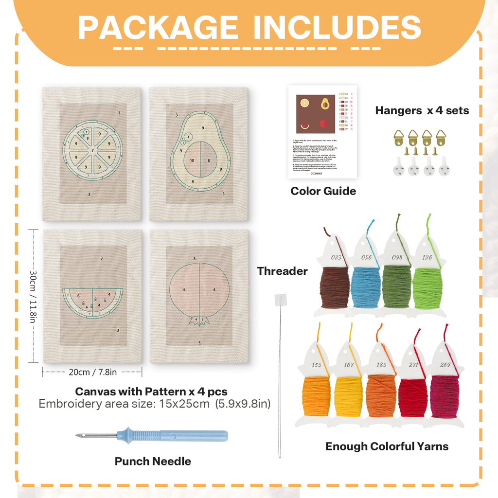 Fruits & Vegetables 11 | Mini Punch Needle Kit