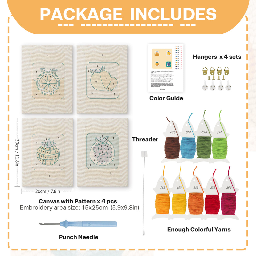 Fruits & Vegetables 35 | Mini Punch Needle Kit