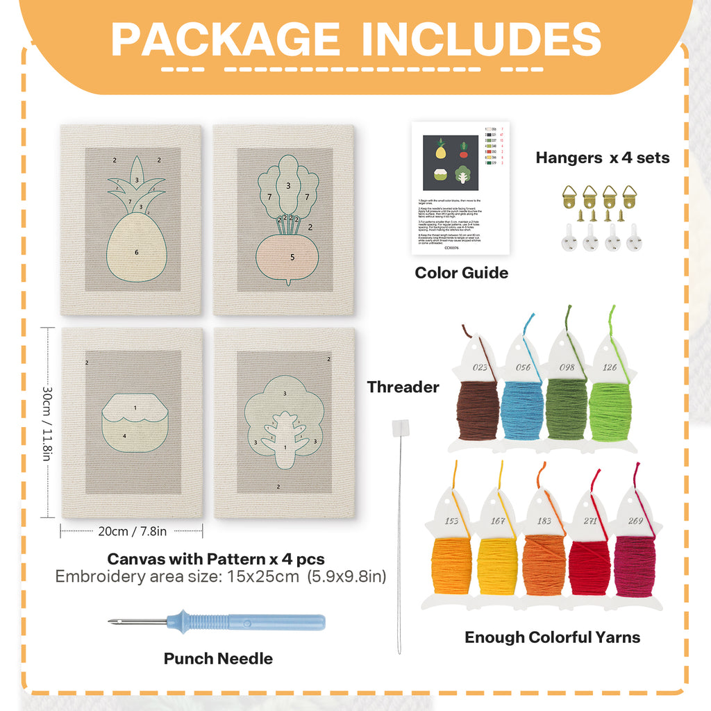 Fruits & Vegetables 18 | Mini Punch Needle Kit