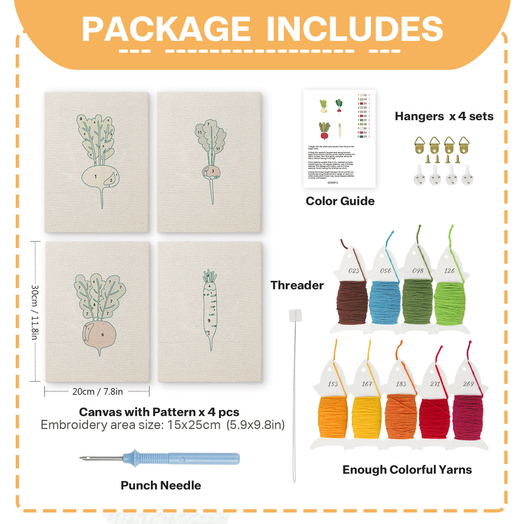 Fruits & Vegetables 39 | Mini Punch Needle Kit