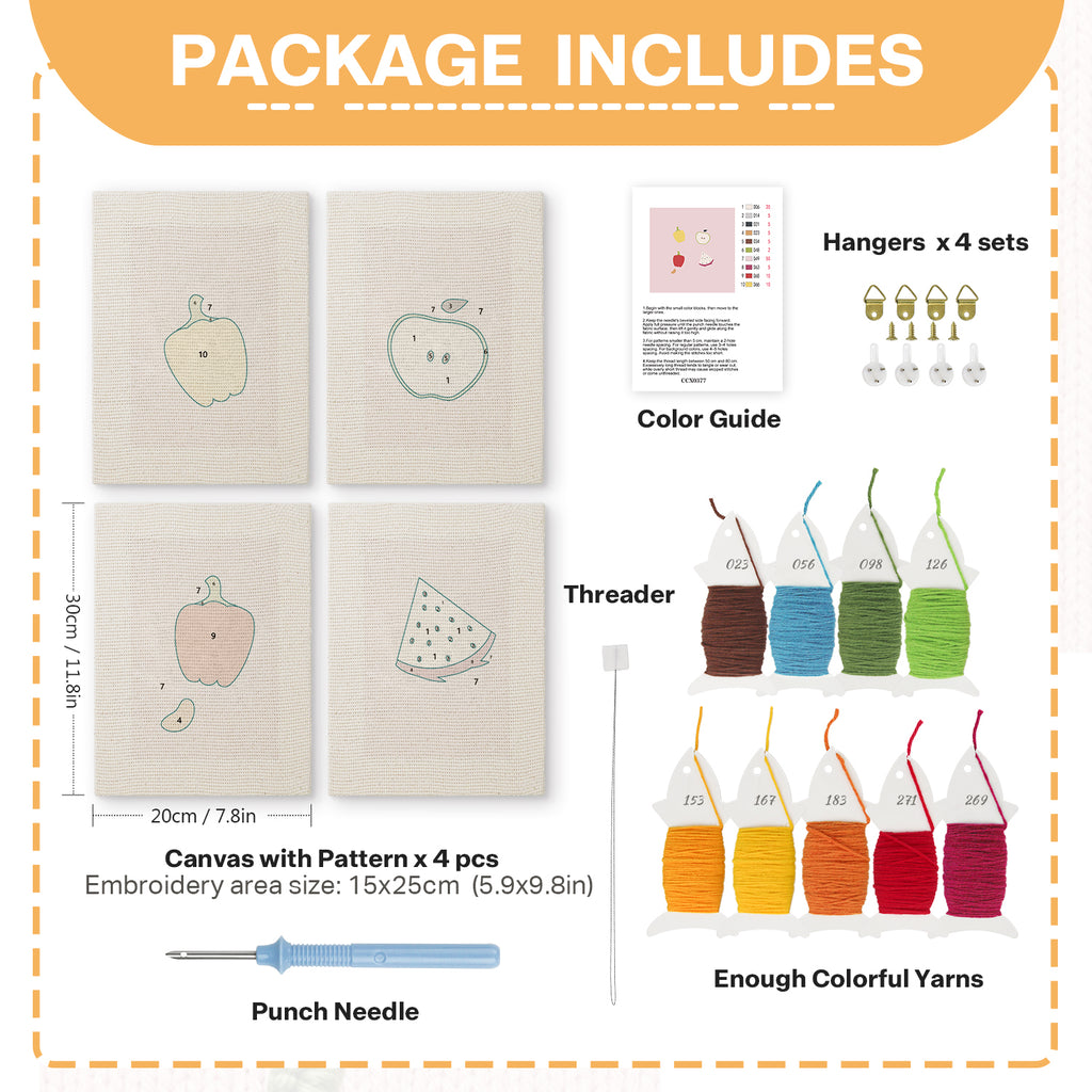 Fruits & Vegetables 19 | Mini Punch Needle Kit