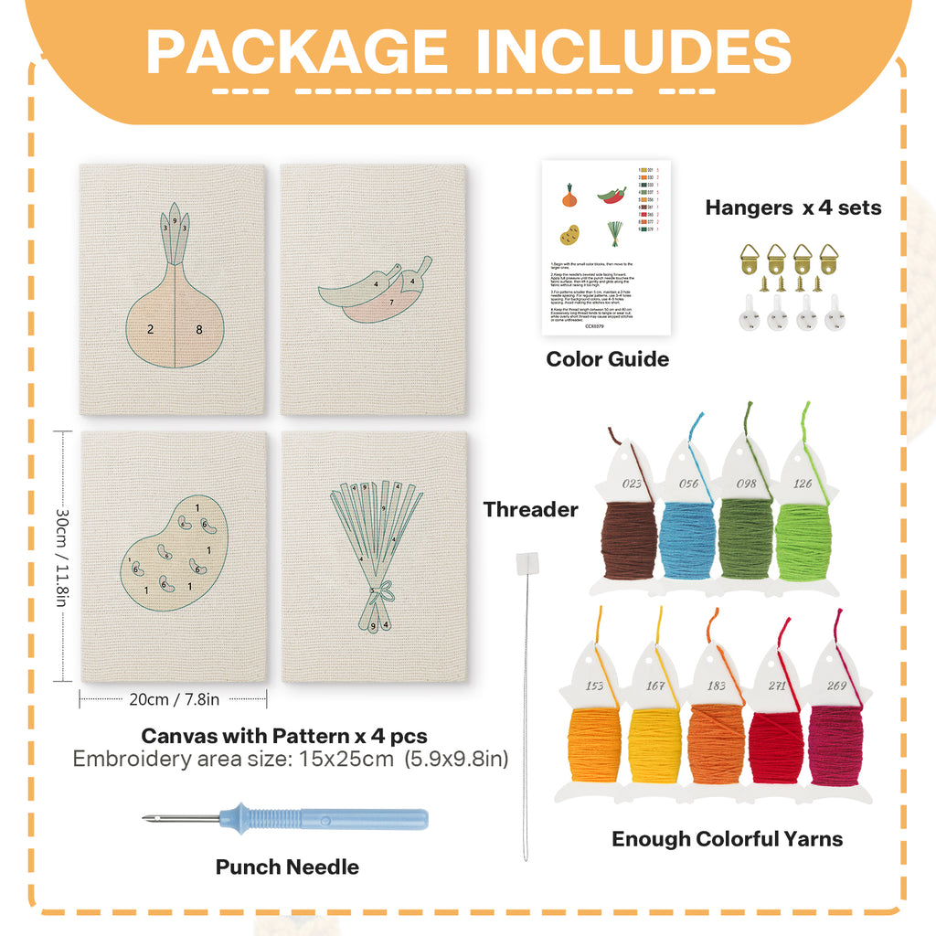 Fruits & Vegetables 21 | Mini Punch Needle Kit