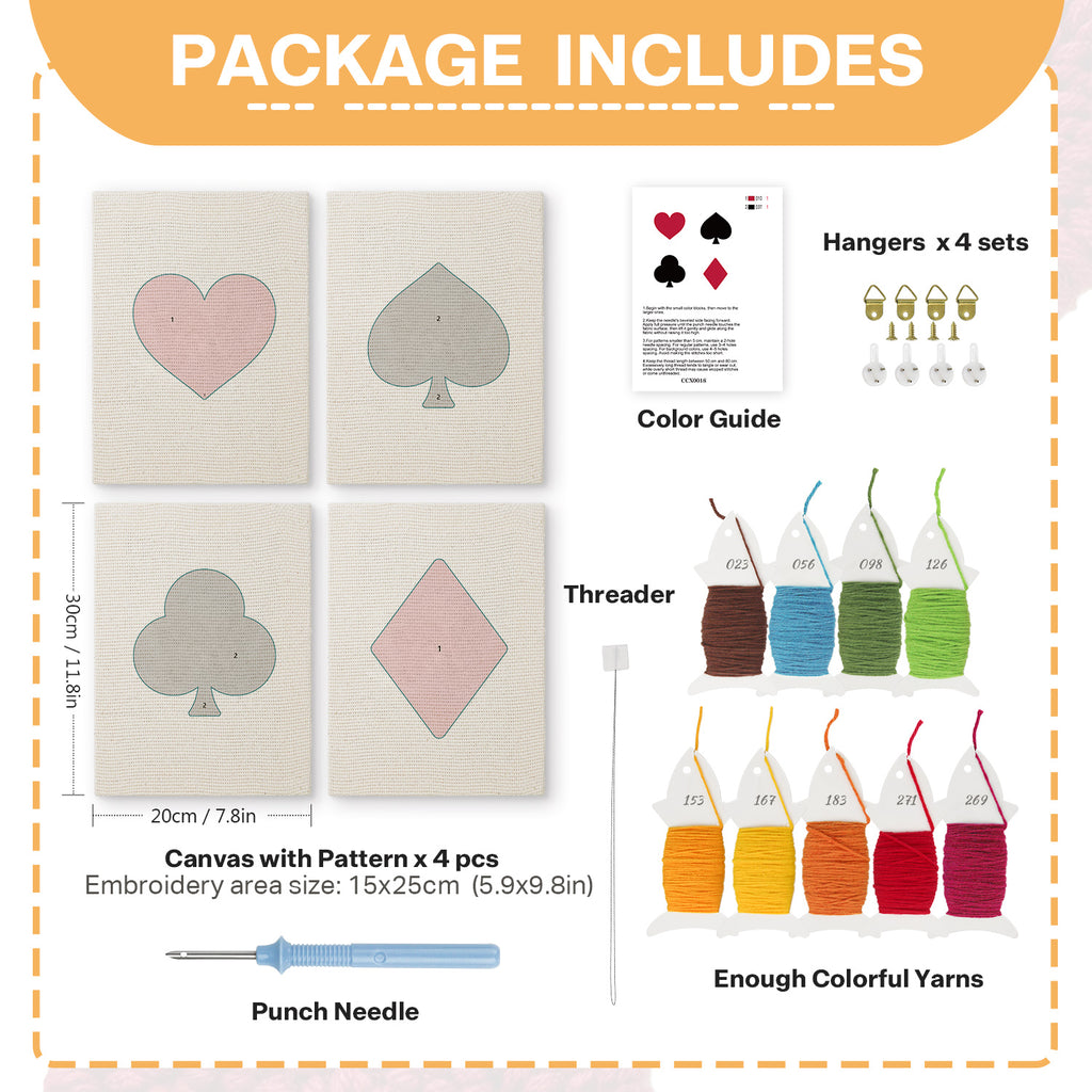 Playing Cards 1 | Mini Punch Needle Kit