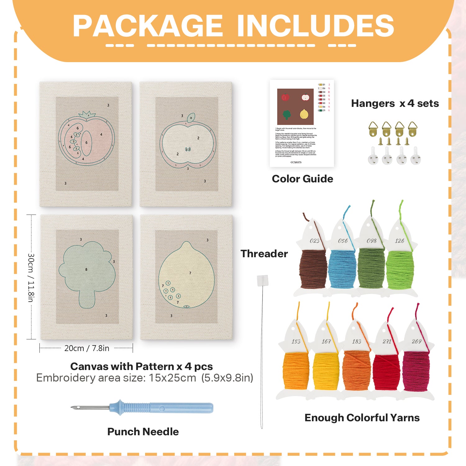Fruits & Vegetables 17 | Mini Punch Needle Kit