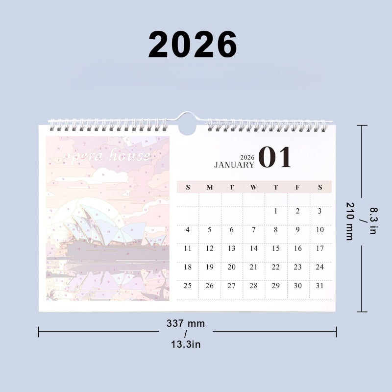 Paint by Numbers Calendar 2026 | Famous Landmarks Edition
