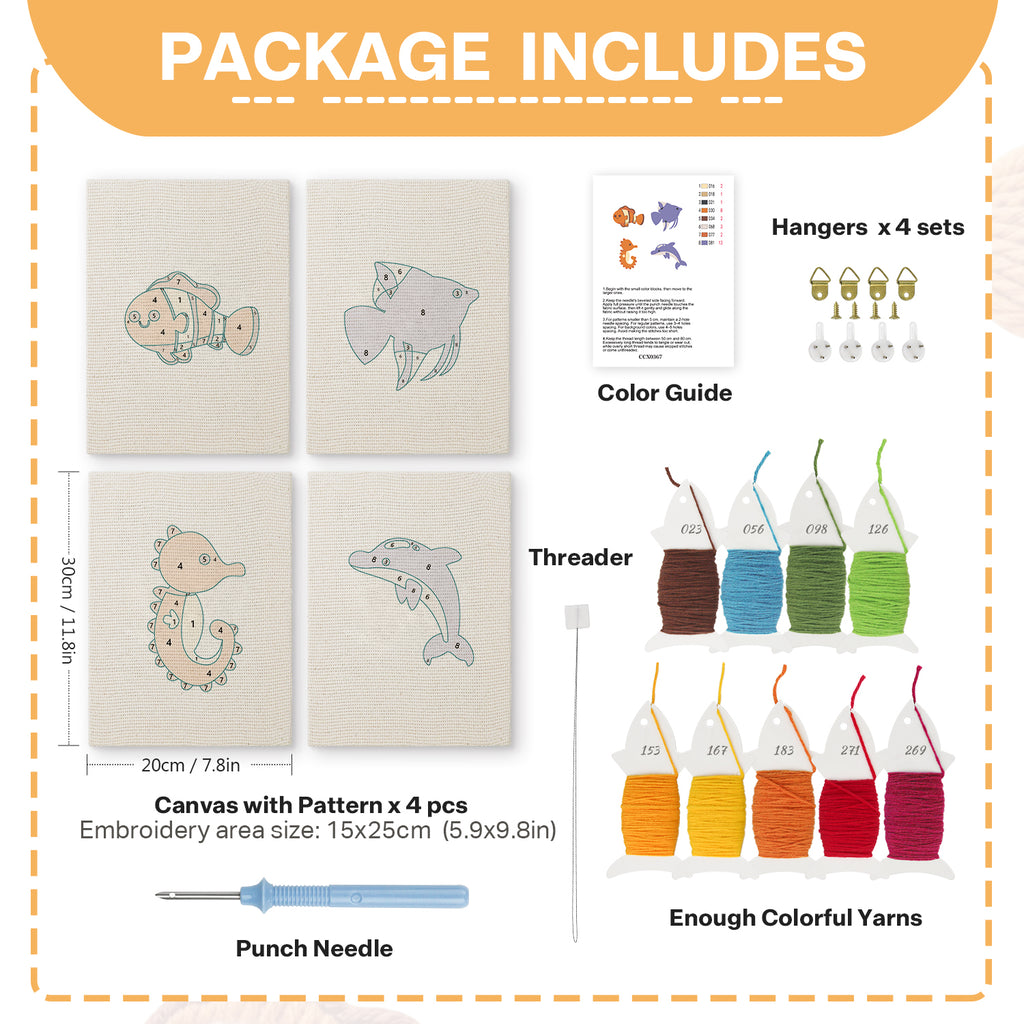Sea Animals 2 | Mini Punch Needle Kit