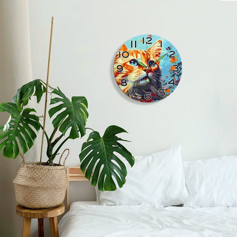 Painting by Numbers Clock – Beautiful Cat