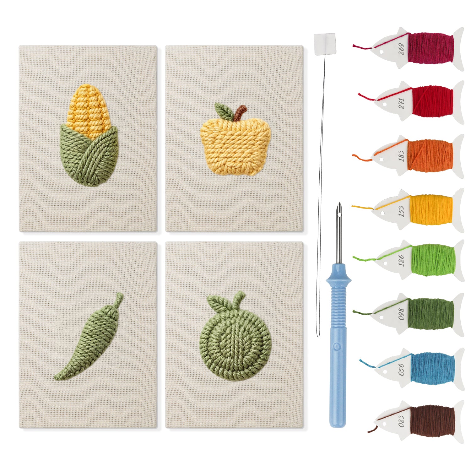 Fruits & Vegetables 14 | Mini Punch Needle Kit