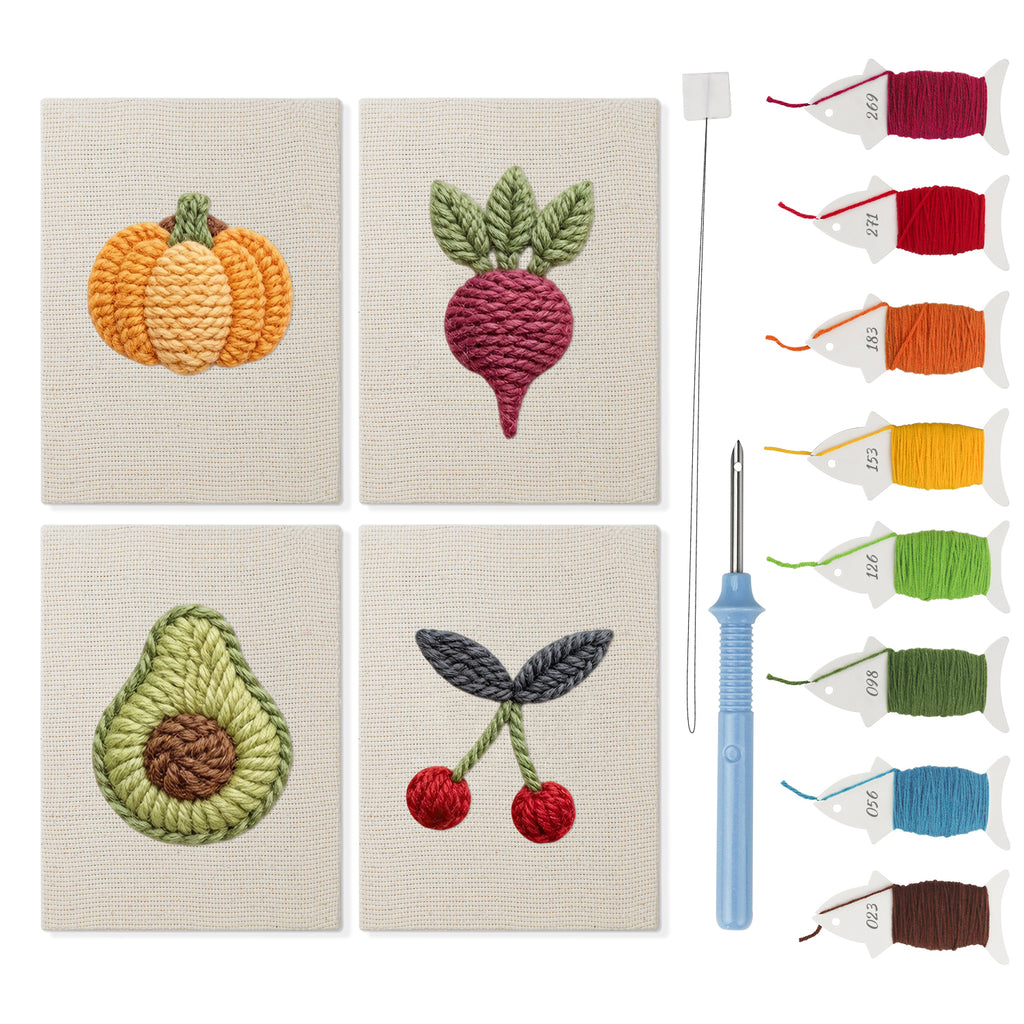 Fruits & Vegetables 12 | Mini Punch Needle Kit