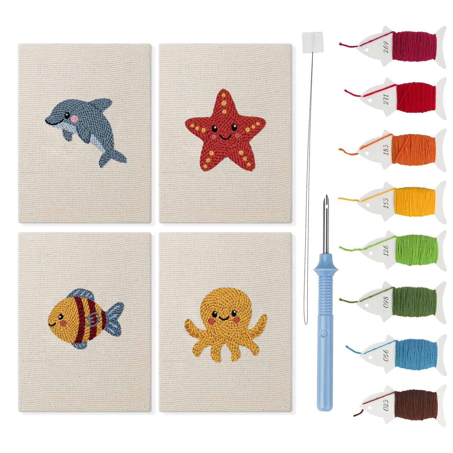 Sea Animals 5 | Mini Punch Needle Kit