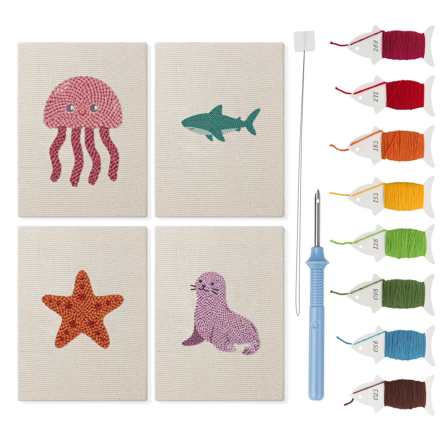 Sea Animals 8 | Mini Punch Needle Kit
