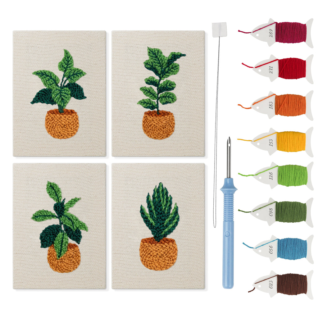 Potted Plants 3 | Mini Punch Needle Kit