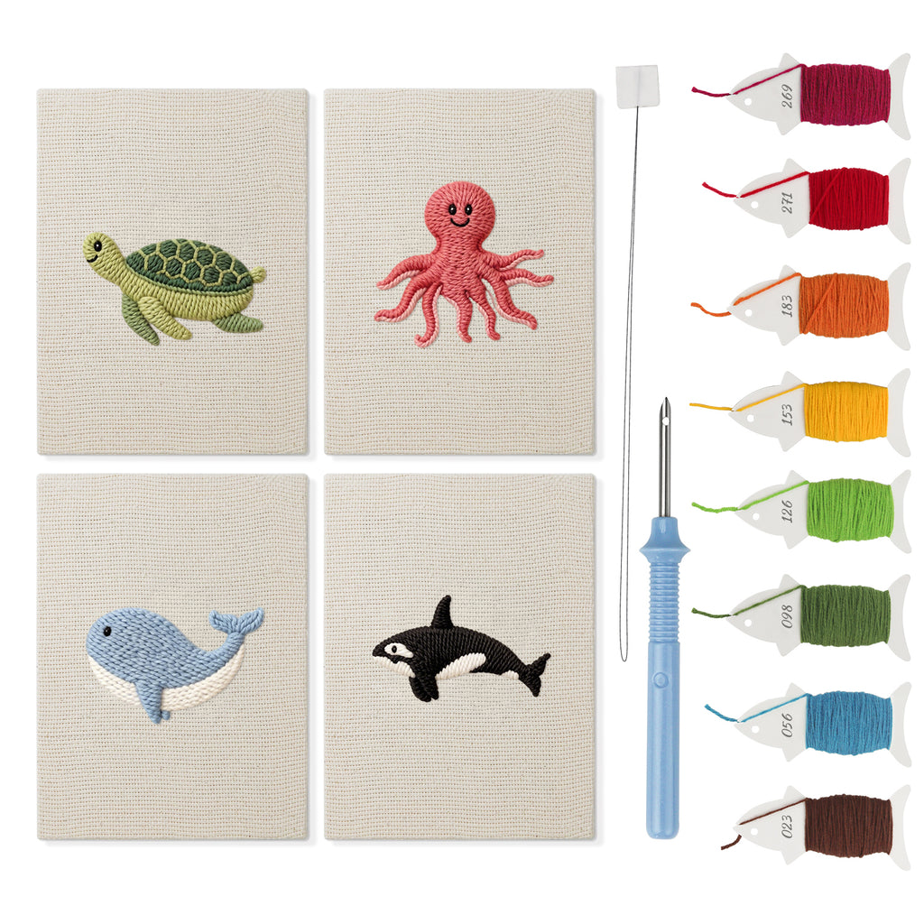 Sea Animals 4 | Mini Punch Needle Kit