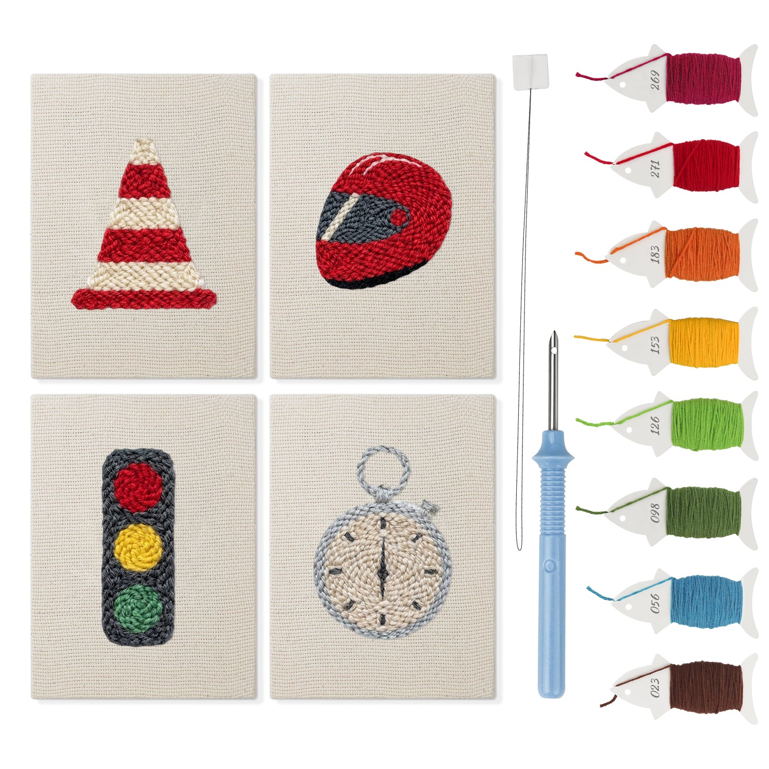 Traffic & Road Signs 1 | Mini Punch Needle Kit