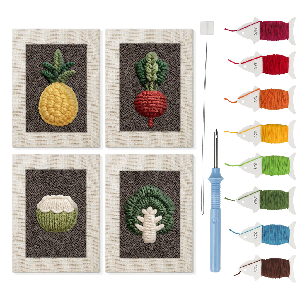 Fruits & Vegetables 18 | Mini Punch Needle Kit