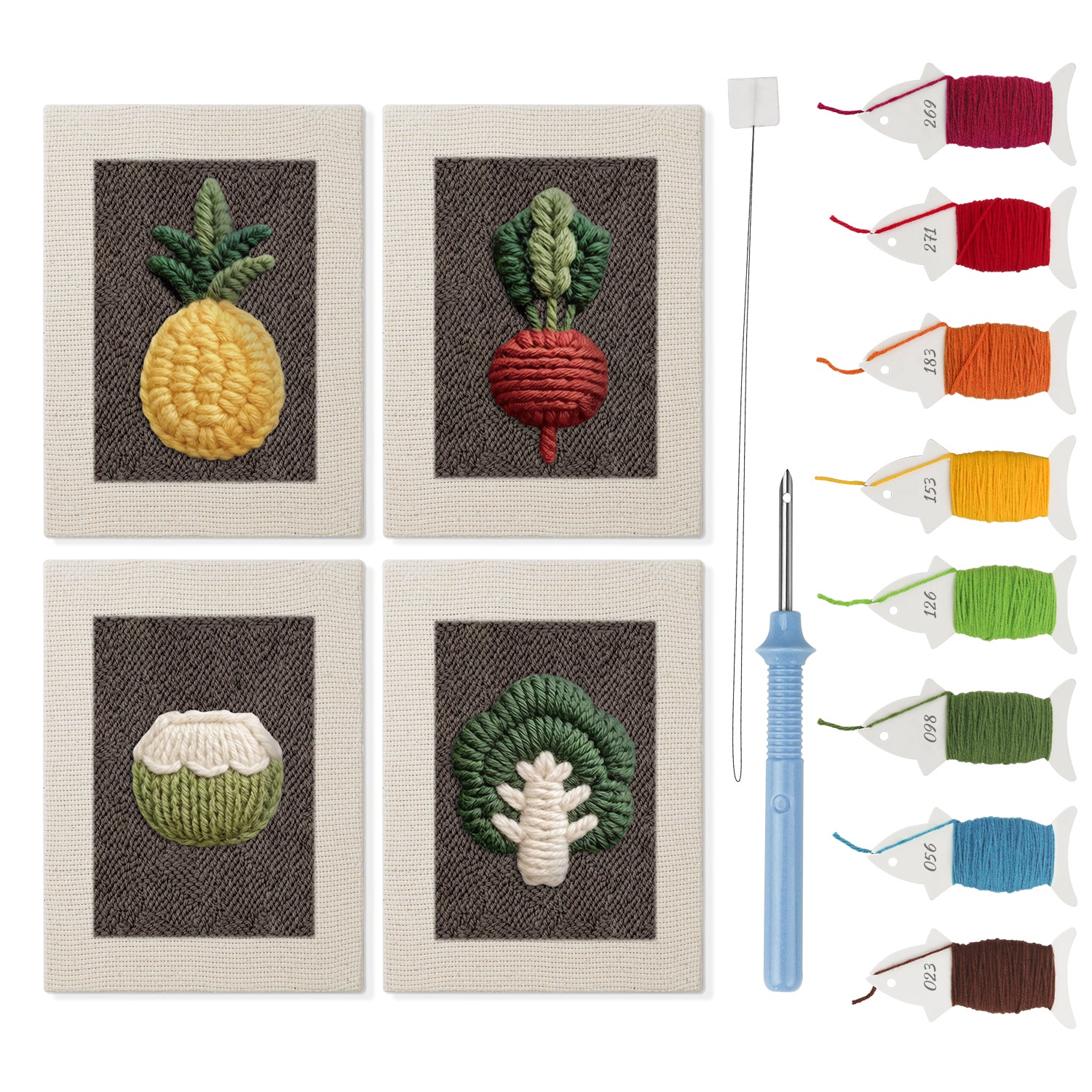 Fruits & Vegetables 18 | Mini Punch Needle Kit