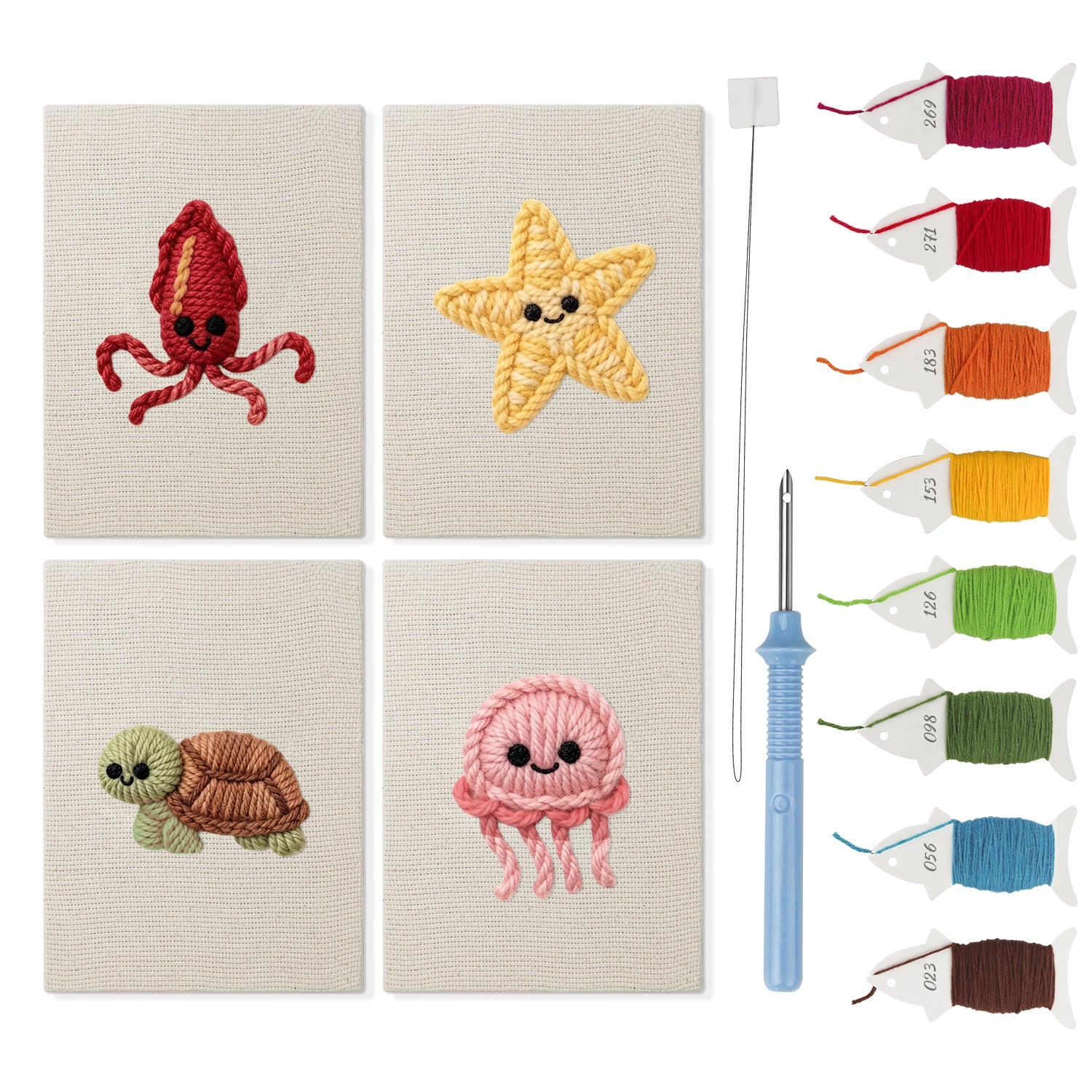 Sea Animals 1 | Mini Punch Needle Kit