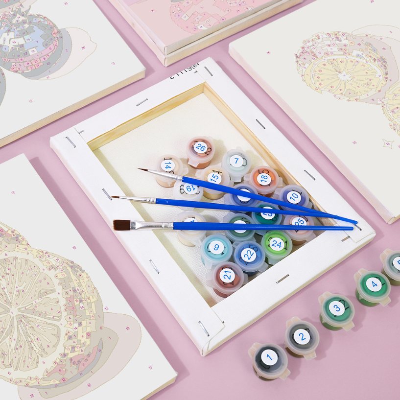 6 Mini Paintings - Disco Fruit Set