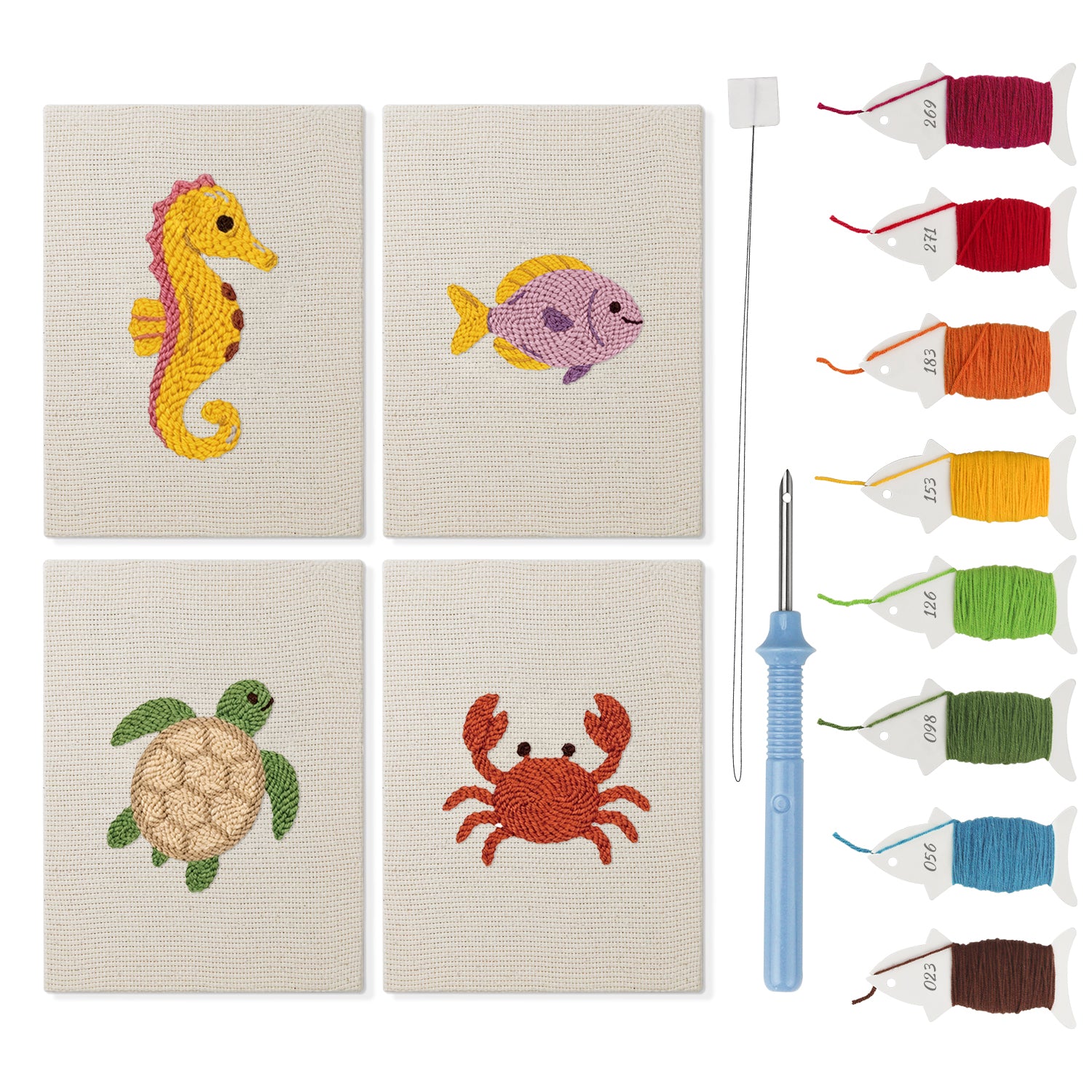 Sea Animals 7 | Mini Punch Needle Kit