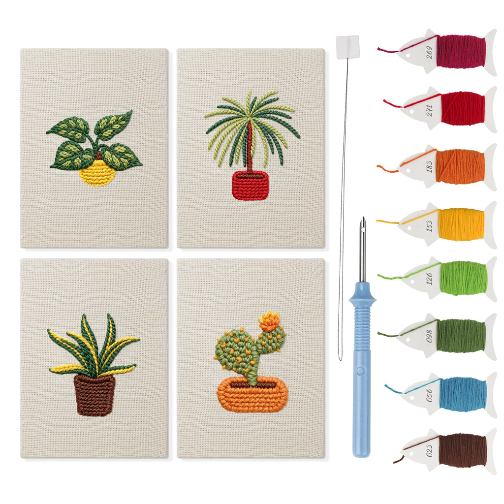 Potted Plants 4 | Mini Punch Needle Kit