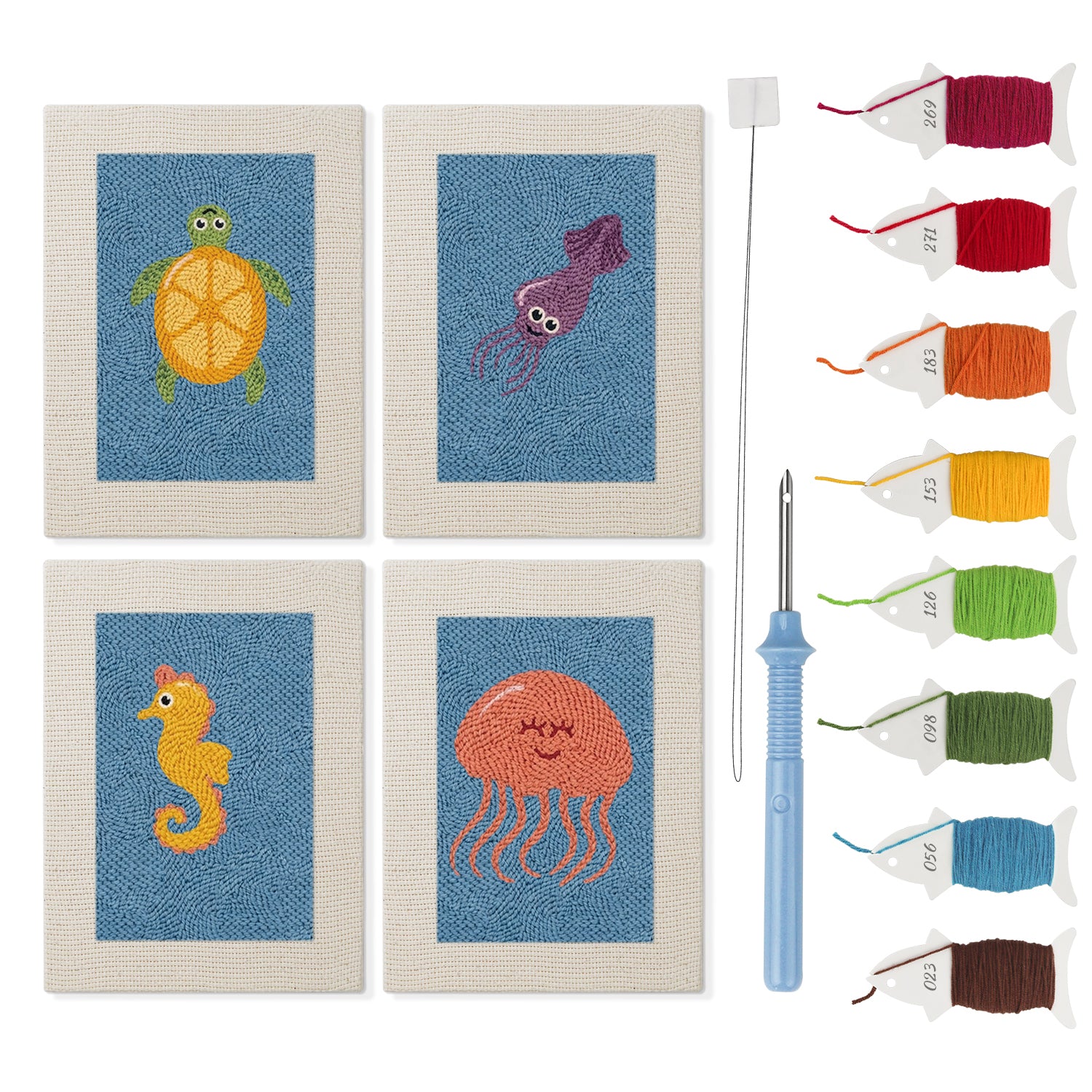 Sea Animals 9 | Mini Punch Needle Kit