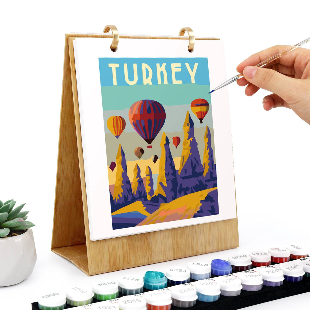 2026 Paint by Numbers desk Calendar | World trip Edition