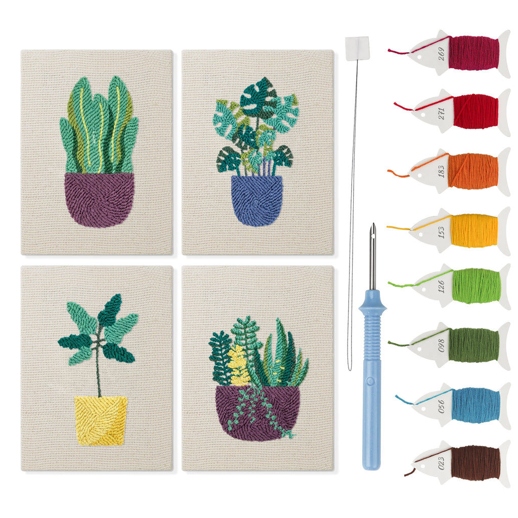 Potted Plants 12 | Mini Punch Needle Kit