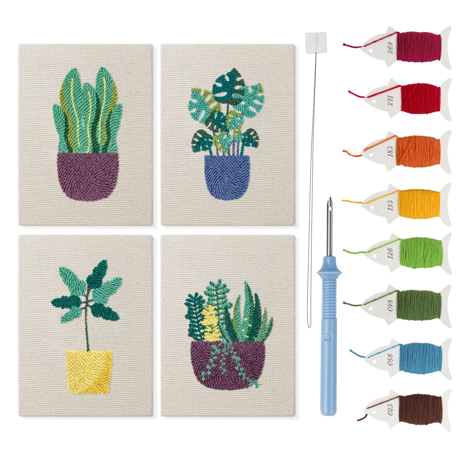 Potted Plants 12 | Mini Punch Needle Kit