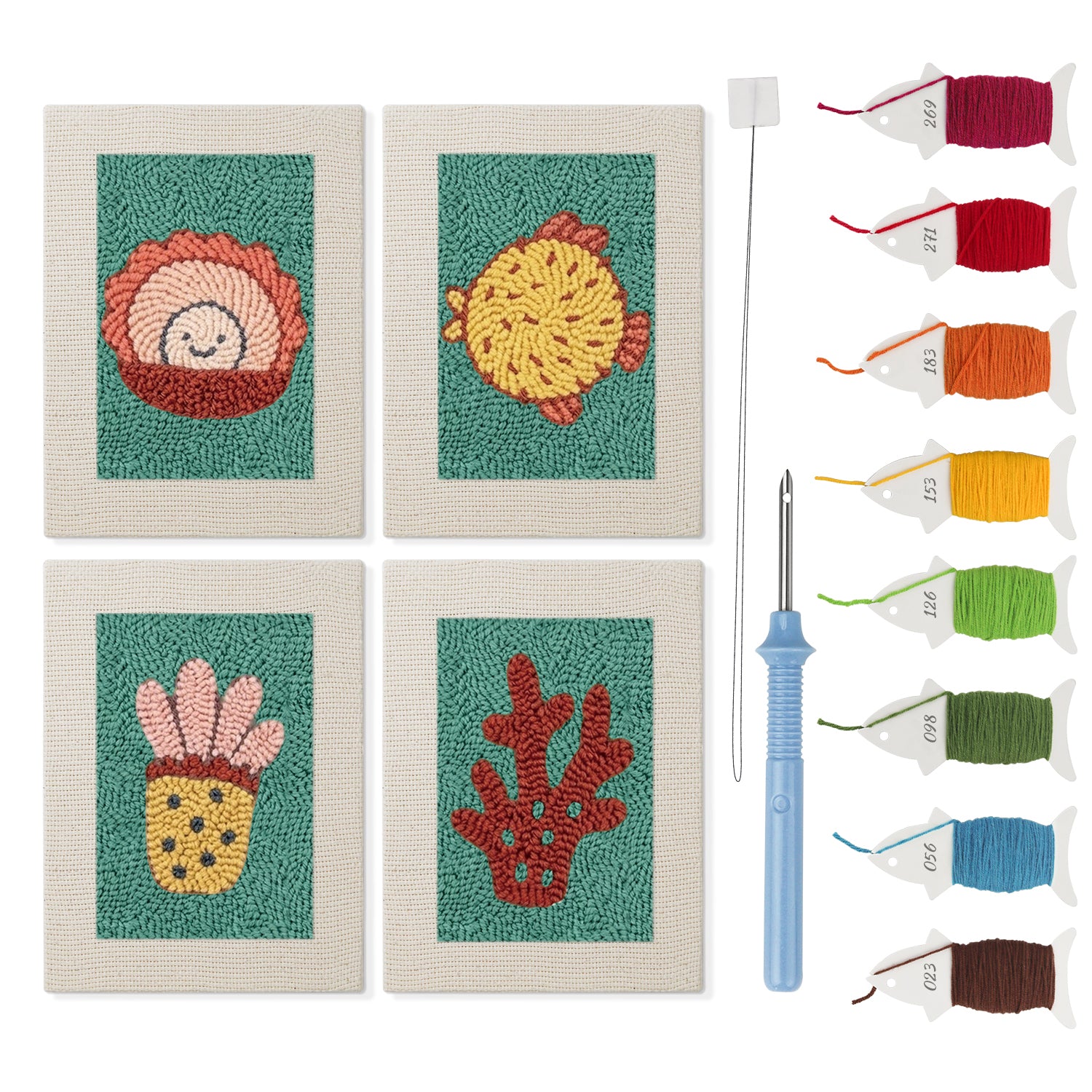 Sea Animals 10 | Mini Punch Needle Kit