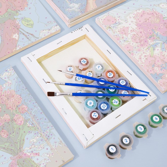 6 Mini Paintings - Bouquets in the Sky Set