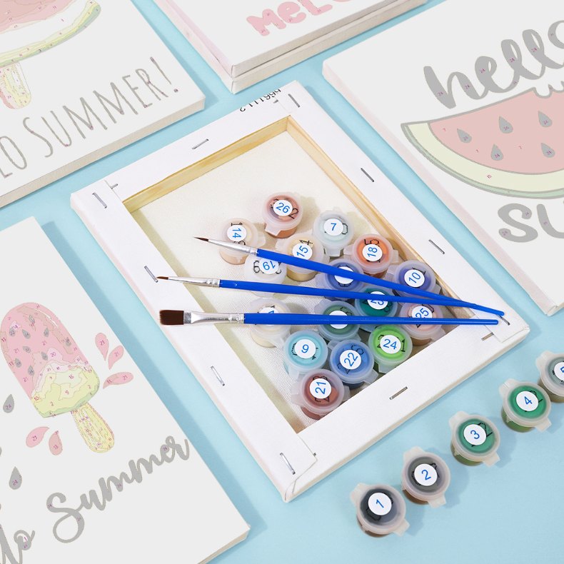 6 Mini Paintings - Summer Melon Set