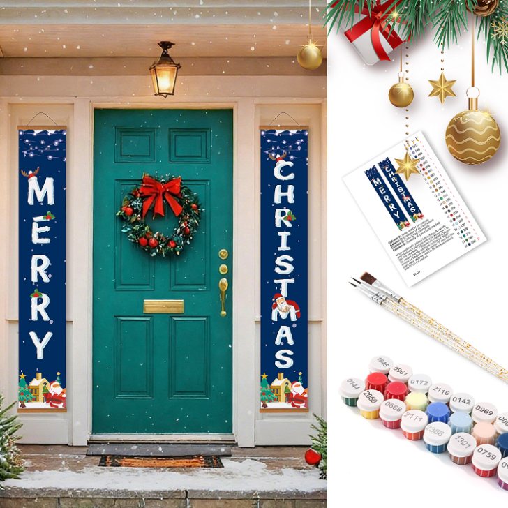 Paint-by-Number Door Panels – Merry Christmas Set