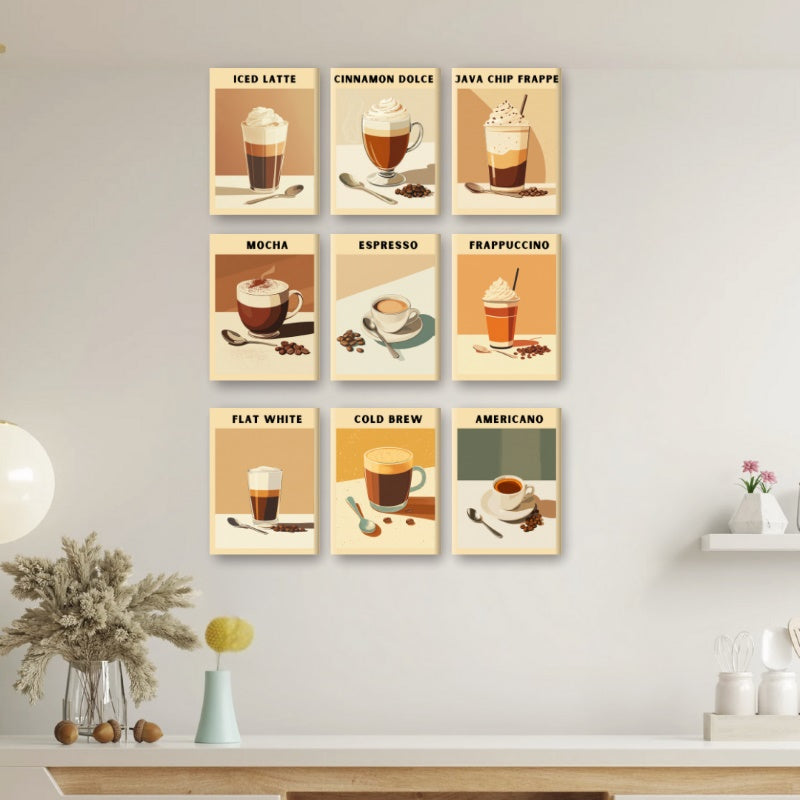 9 Mini Paintings – Coffee Poster Set
