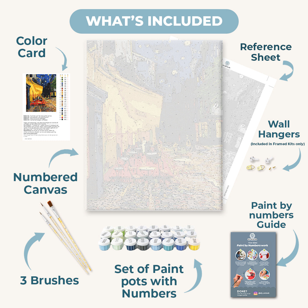 Cafe Terrace at night - Vincent Van Gogh | Painting by Numbers