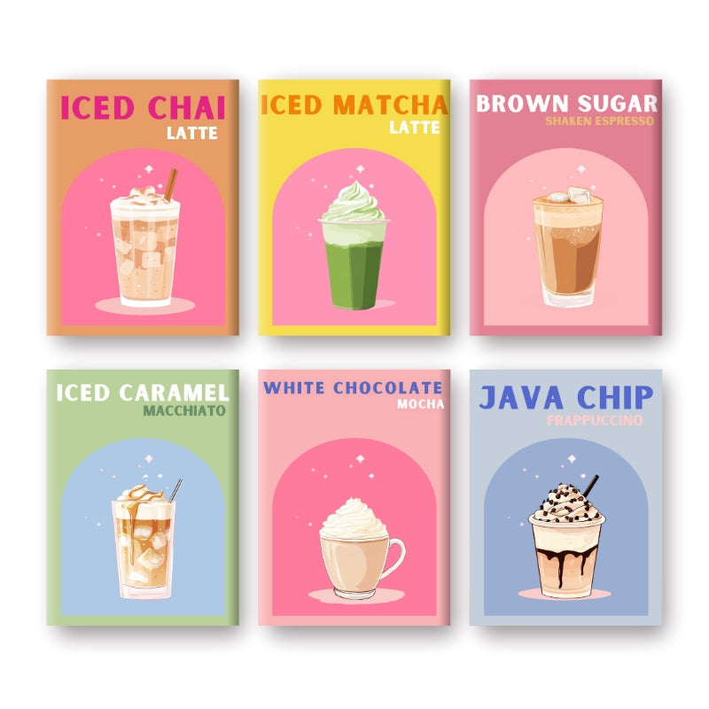 6 Mini Paintings - Colorful Coffee Deluxe Set