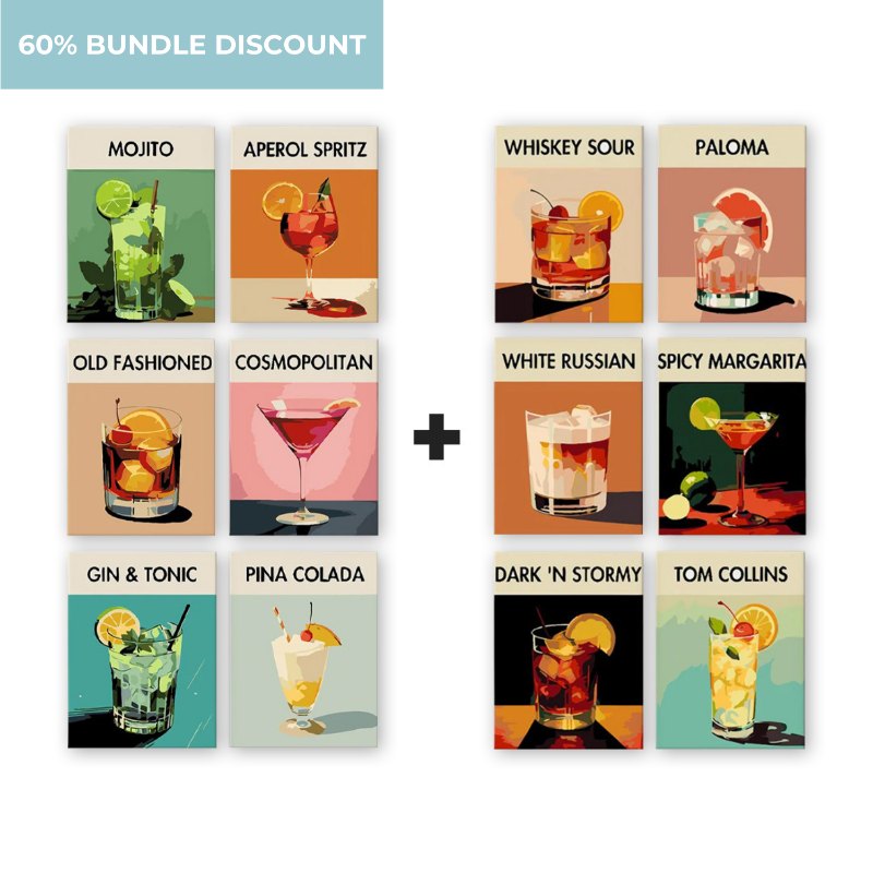 12 Mini Paintings | Deluxe Cocktail Bundle