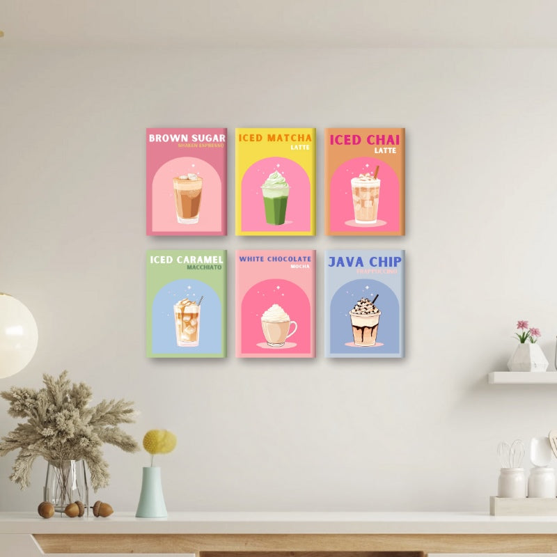 6 Mini Paintings - Colorful Coffee Deluxe Set