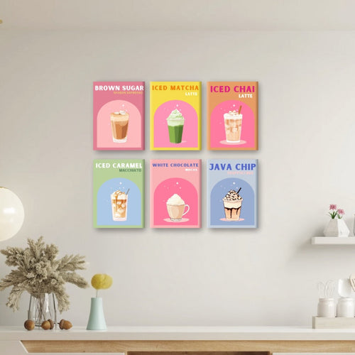 6 Mini Paintings - Colorful Coffee Deluxe Set