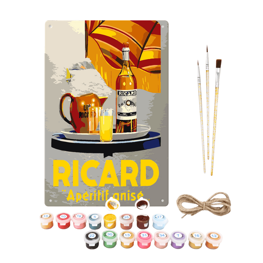 Metal Paint by Number Poster – Ricard Aperitif