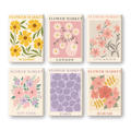 6 Mini Paintings - Gorgeous Flower Market Set