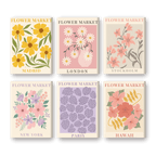 6 Mini Paintings - Gorgeous Flower Market Set