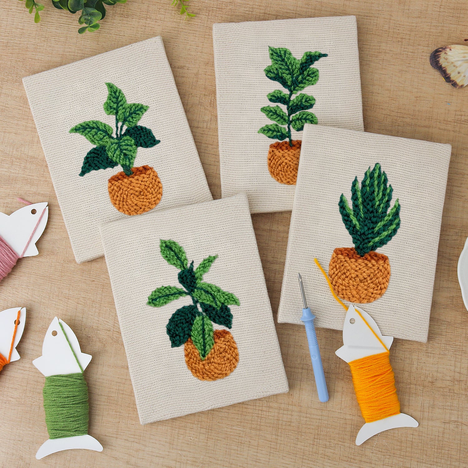 Potted Plants 3 | Mini Punch Needle Kit