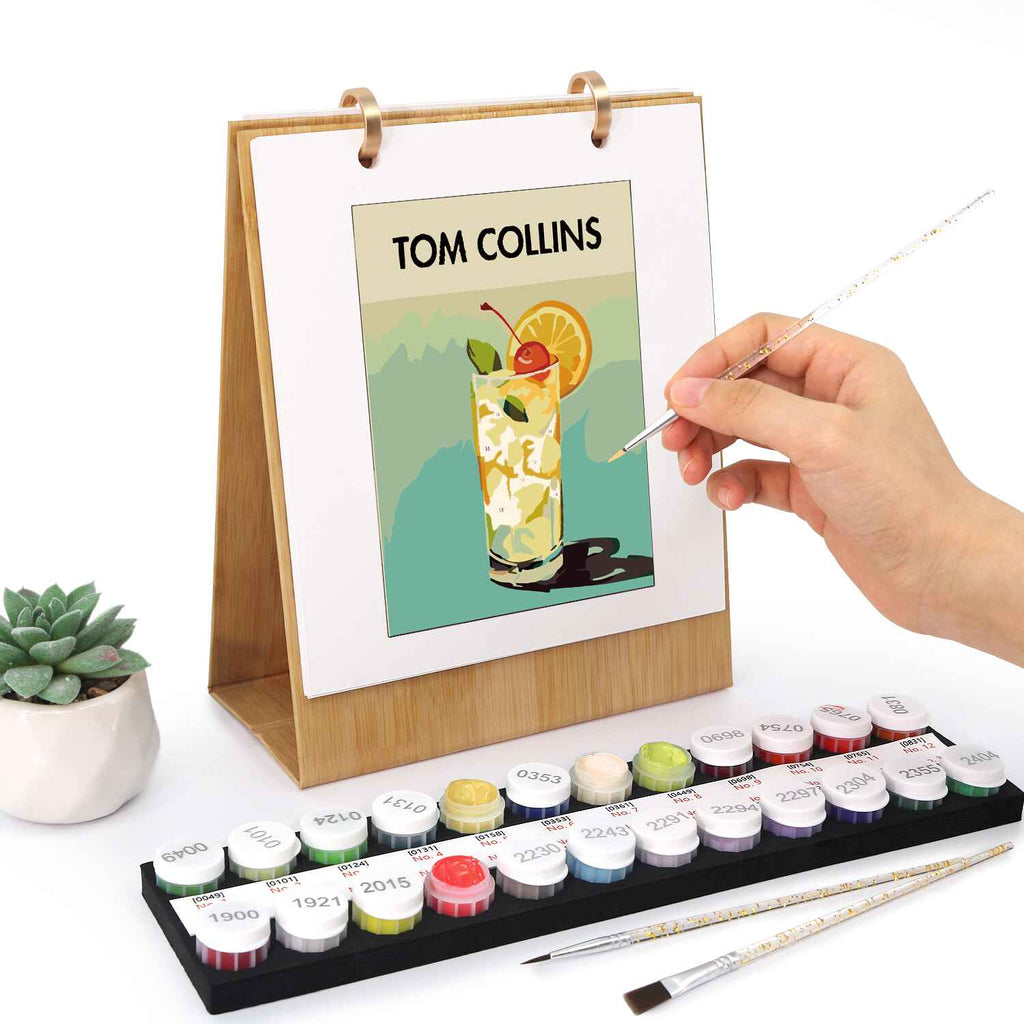 2026 Paint by Numbers desk Calendar | Deluxe Cocktail Edition