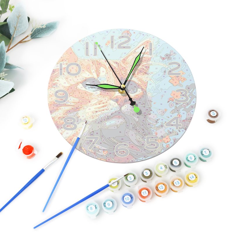 Painting by Numbers Clock – Beautiful Cat