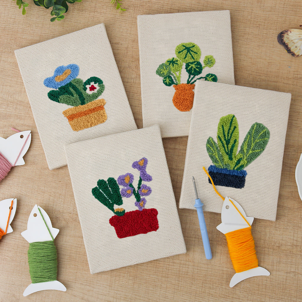 Potted Plants 1 | Mini Punch Needle Kit
