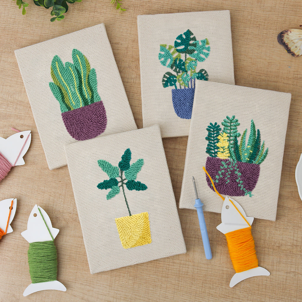 Potted Plants 12 | Mini Punch Needle Kit